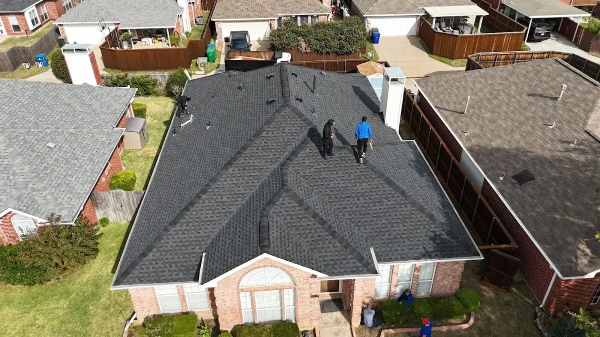 Slate & Tile Roof Repair work in progress on a Round Rock property